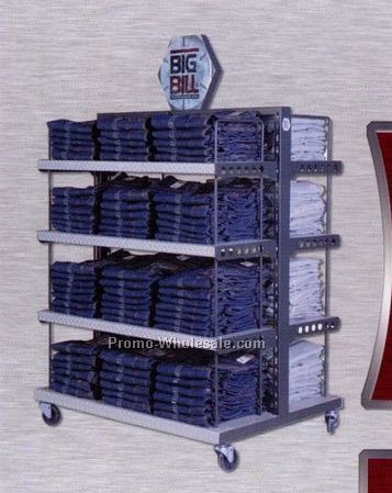 64" Small Clothing Gondola Display Shelf W/ 6 Shelves & Base