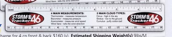 7-1/4"x1-1/4" Custom Plastic Rulers (4cp Front & Back)