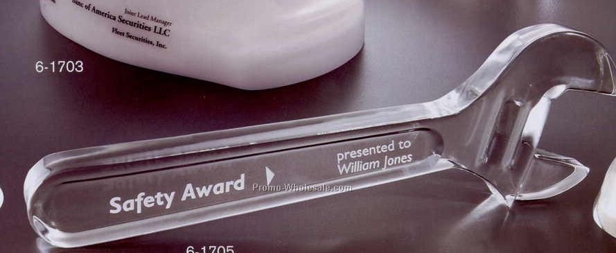 7-3/8"x2-1/2"x5/8" Acrylic Wrench Replica Award