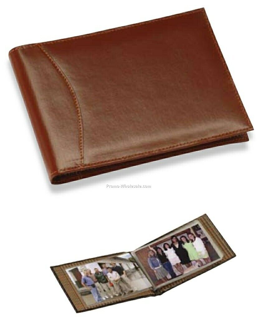 7"x5"x3/4" Black Full Grain Leather Coventry Photo Register