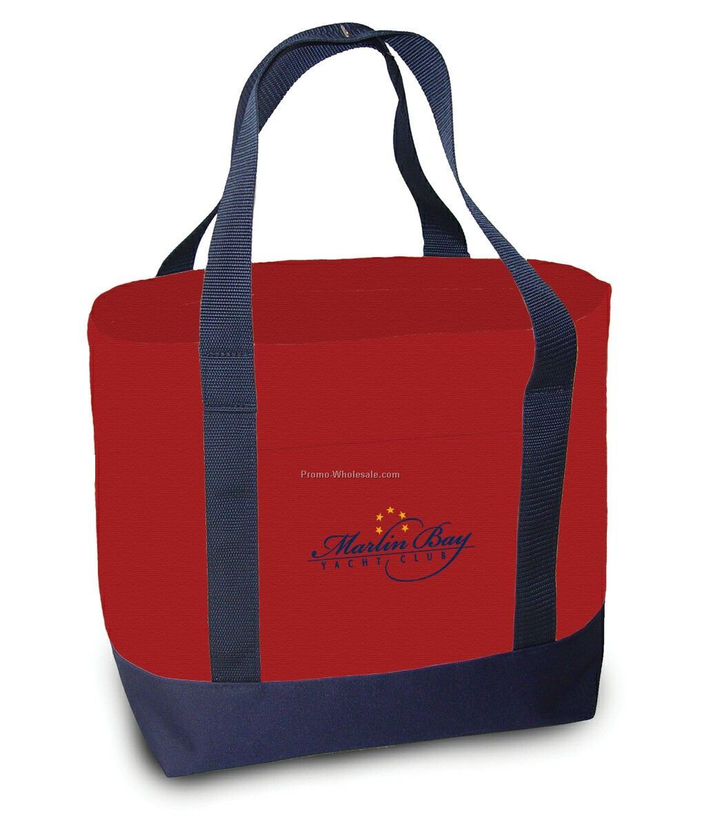 726 (A) D Medium Two-tone Tote With Poly Handles