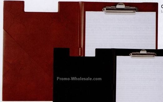 8-1/2"x11" Vinyl Clipboard W/ Slant Pocket/ Note Pad/ Pen Loop