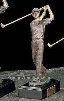 9" Large Man Golfer On Marble Base Trophy