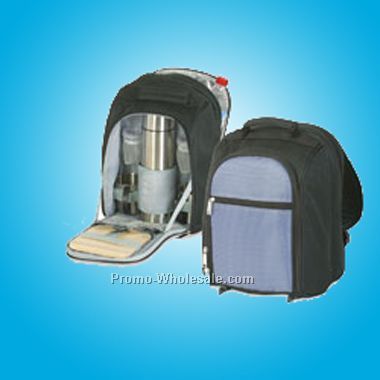 9-1/2"x14"x16" Picnic Coffee Backpack For Two (Screened)