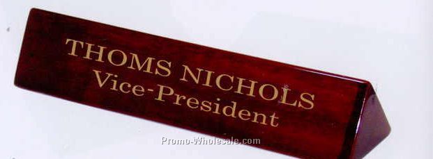 9-1/2"x2"x2" Piano Finish Wood Name Plate