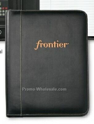 Accent Leather Zippered Padfolio