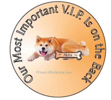 Akita Dog Round Hand Mirror W/ Full Mirror Back (2-1/2")