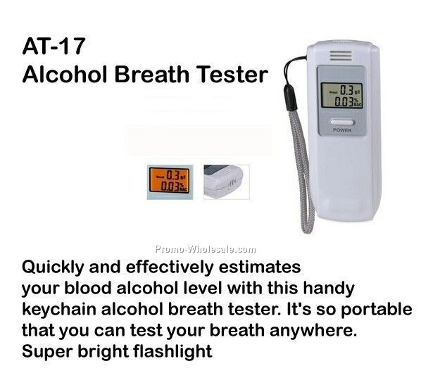 Alcohol Tester, Breathalyzer, Flashlight, Display Bac