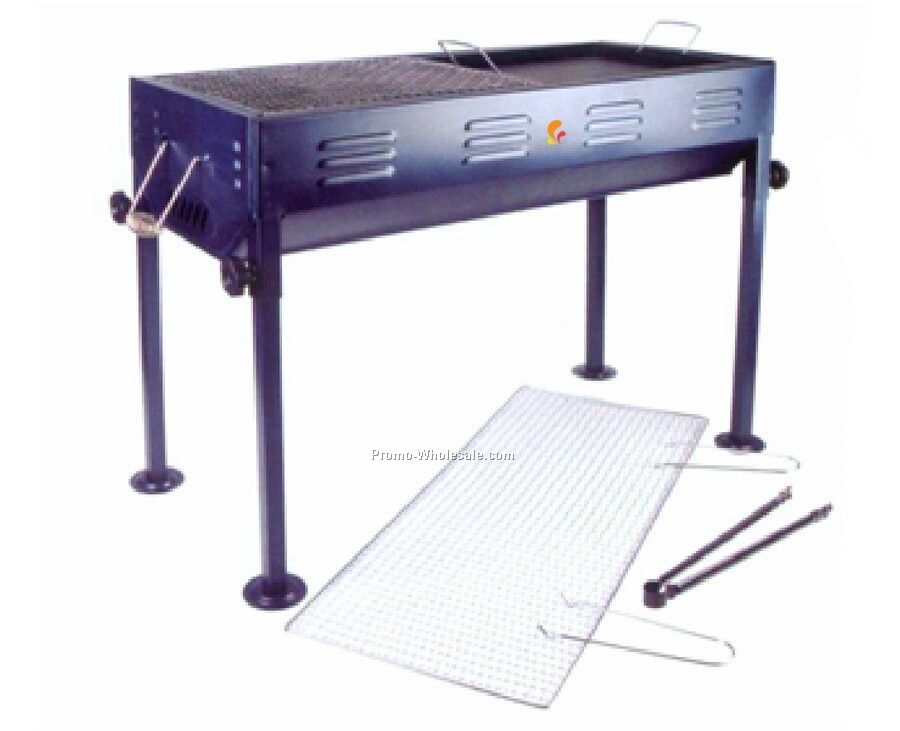Barbecue Grill - Rectangular Metallic Blue