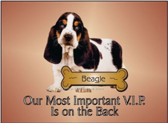 Beagle Photo Hand Mirror W/ Full Back Mirror (3-1/8"x2-1/8")