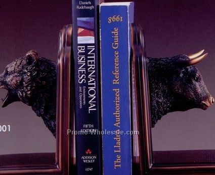 Bear & Bull Head Bookends (9"x8")