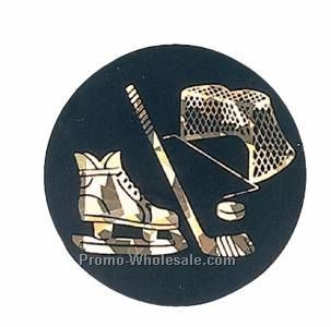 Black / Gold Hologram Mylar Insert - 2" Hockey