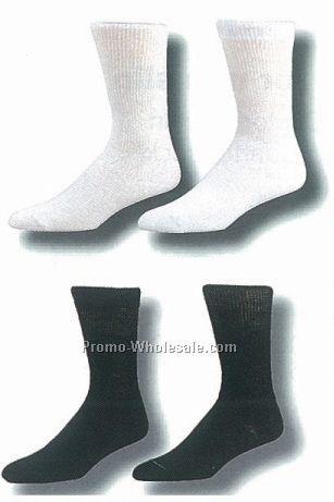 Black Diabetic Welt Or Non-welt Crew Socks (10-13 Large)