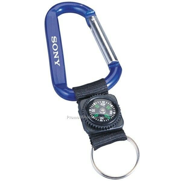 Carabiner W/Compass & Key Ring (Not Imprinted)
