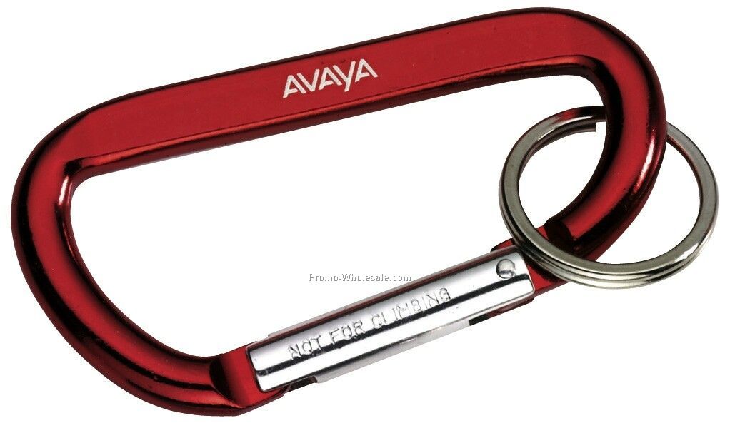 Carabiner With Ring - Red