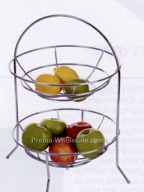 Chrome 2 Tier Basket Stand