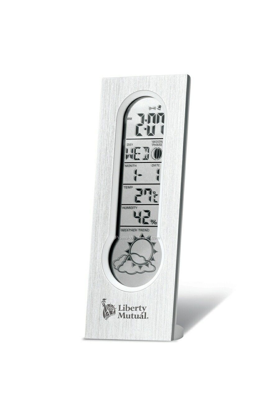 Chronocast Brushed Metal Digital Clock & Weather Station