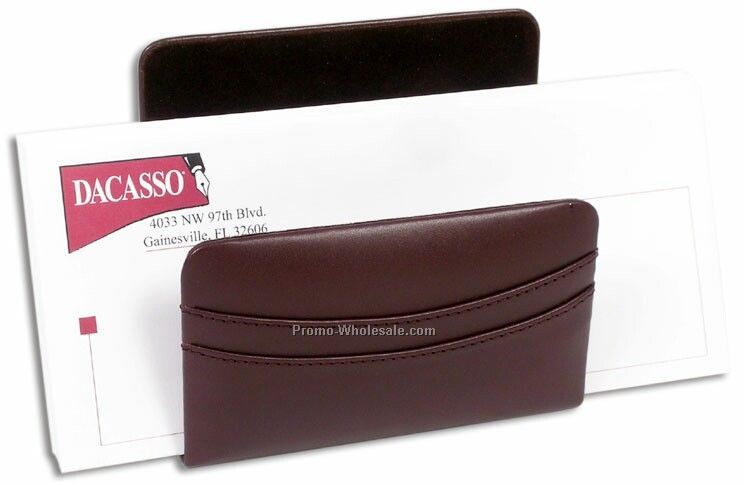 Classic Leather Letter Holder - Chocolate Brown