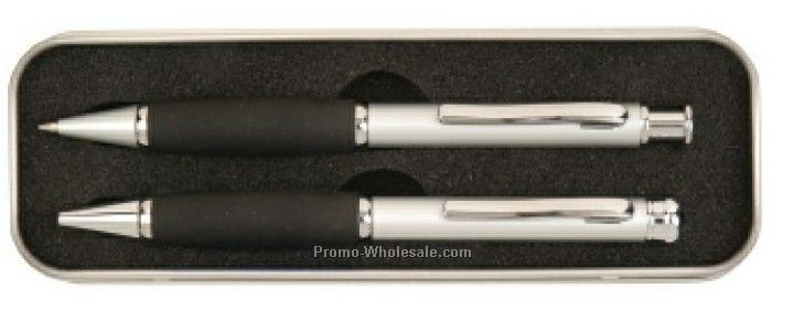 Columbus Metal Twist Action Ballpoint Pen & Mechanical Pencil Set