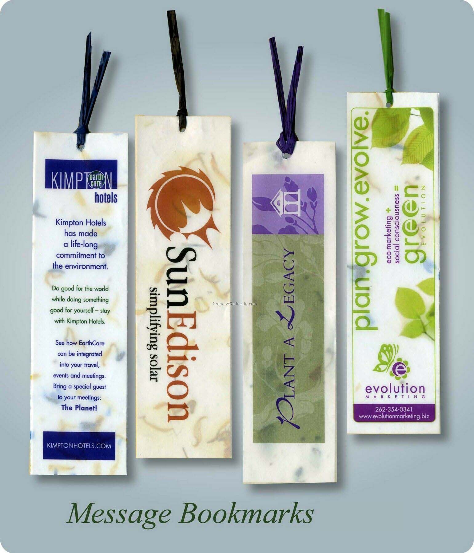 Custom Message Bookmark Embedded W/ Money Plant Seed