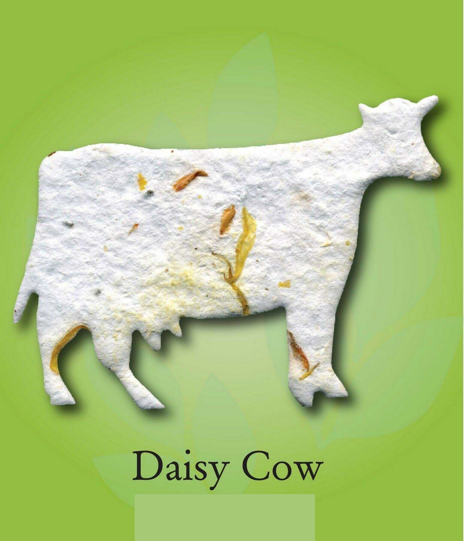 Daisy Cow Ornament W/ Embedded Seed