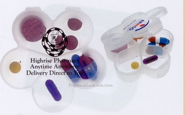 Daisy Plastic Pill Case W/ 5 Compartments (3-5 Days)