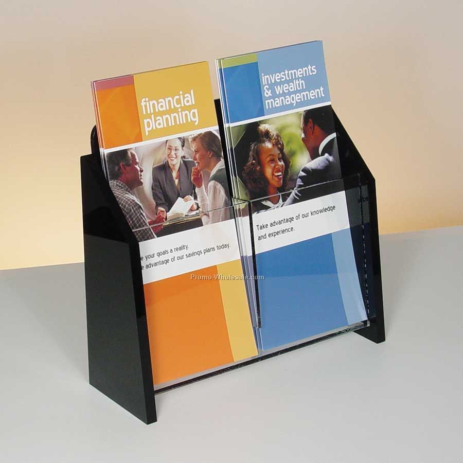 Deluxe 2-pocket Acrylic Brochure Holder - Countertop