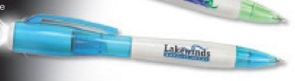 Econo Flashlight Buzpen - Blue / White Barrel