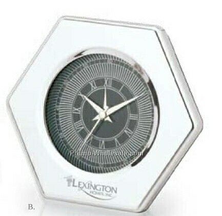Essentials Optique Hexagon Alarm Clock 4-1/4"x3-3/4"x1-3/8"