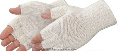 Fingerless Natural Cotton/ Polyester Blend Work Gloves