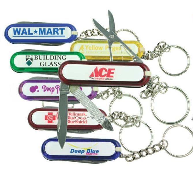 Full Color Key Chain W/ Utility Knife