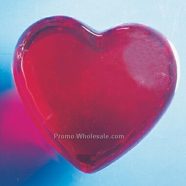 Glass Heart Paper Weight (Sand Blasting)