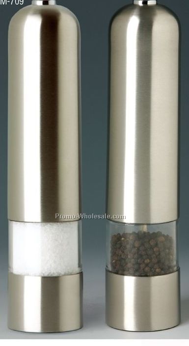 Grand Cuisine Laser Engraved Electric Pepper/ Salt Mill