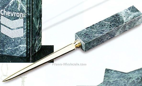 Green Marble Letter Opener