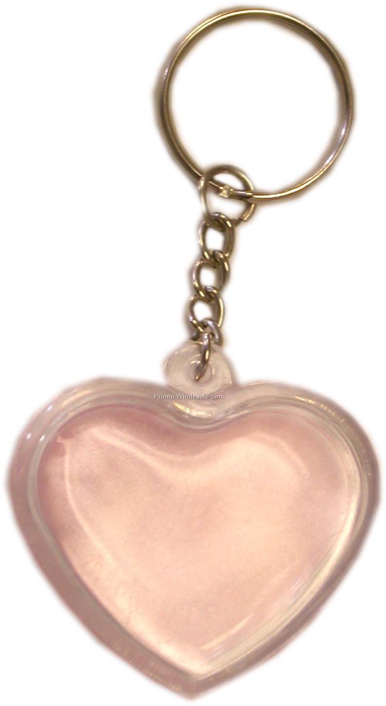Heart Shaped Lip Gloss Key Chain With Split Ring