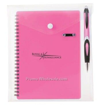 Helix Pen & Double Spiral Bound Notebook Combo In Envelope