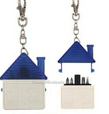 House Shaped Key Chain W/ Tools