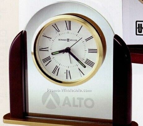 Howard Miller Derrick Glass Arch Tabletop Alarm Clock (Blank)