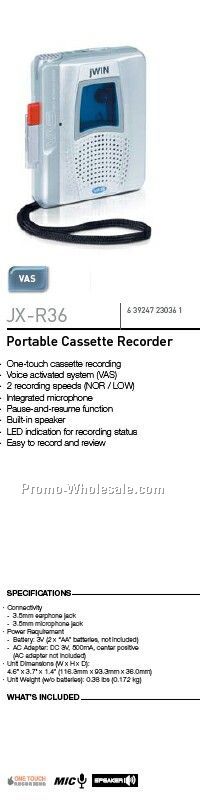 Jwin Vas 2 Speed Cassette Recorder