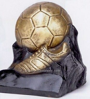 Large Soccer Ball And Shoe Sculpture