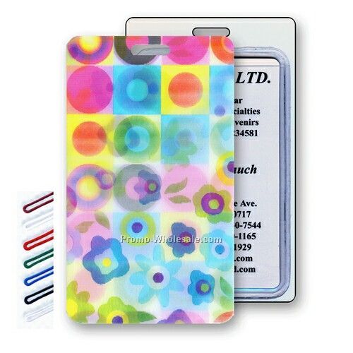 Lenticular Luggage Tags - Stock / Change Image / Color Flowers & Circles