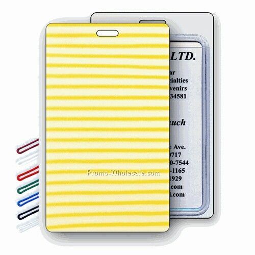 Lenticular Luggage Tags - Stock / Solid Colors / 3-d Yellow & White Strips