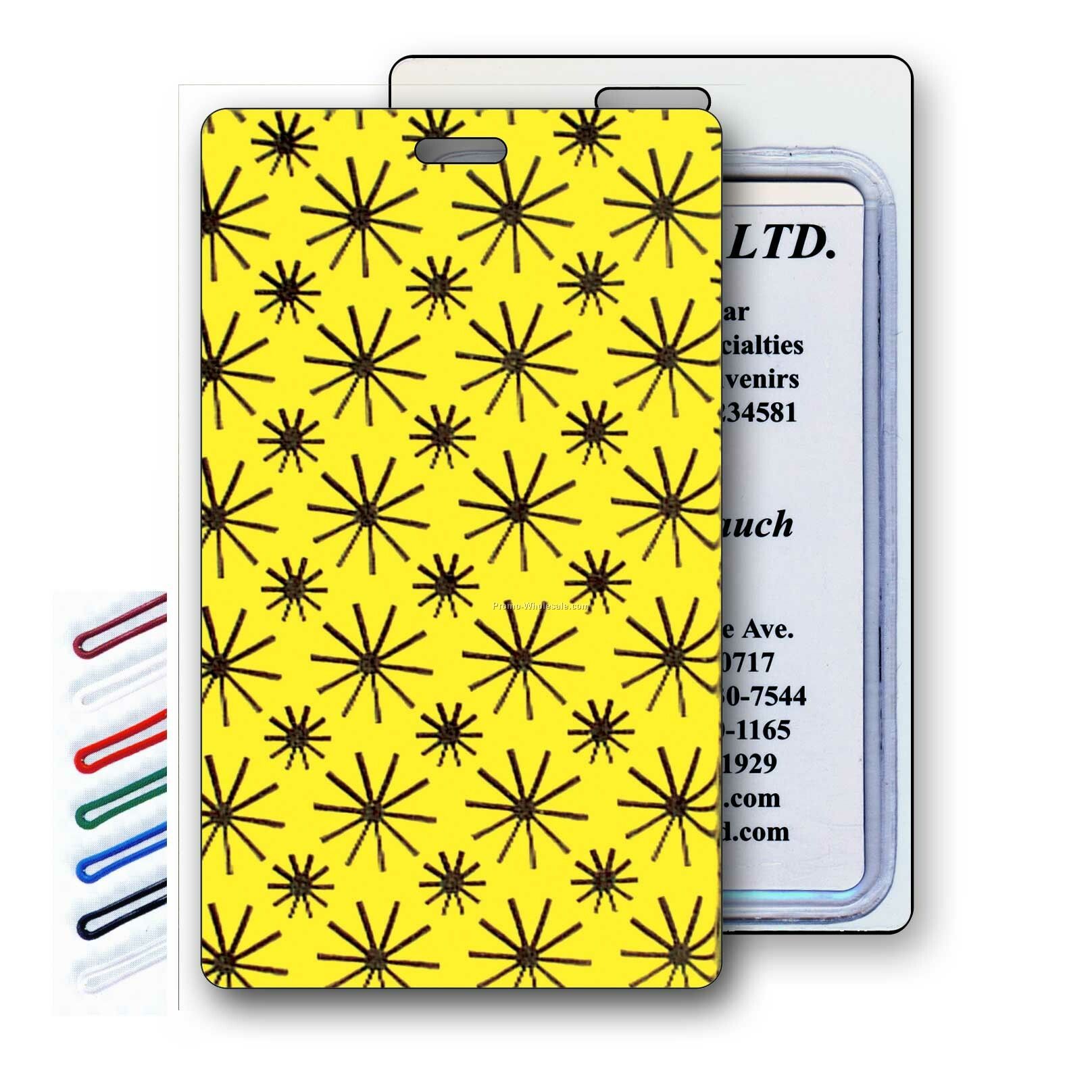 Lenticular Luggage Tags - Stock / Yellow With Black Stars
