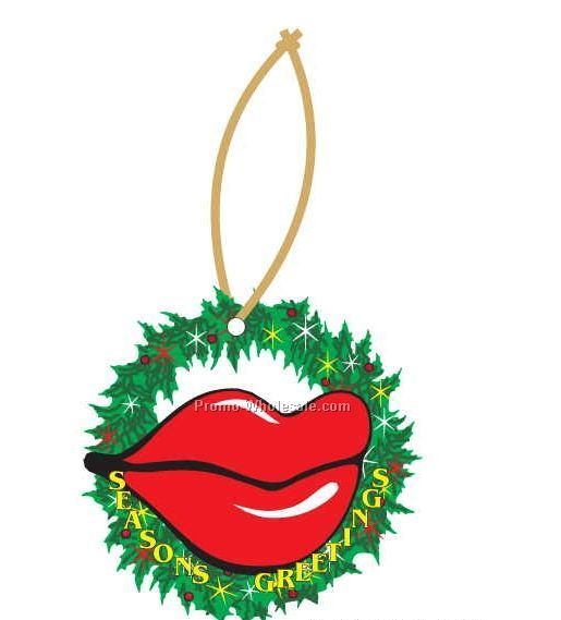 Lips Executive Line Wreath Ornament W/ Mirror Back (4 Square Inch)