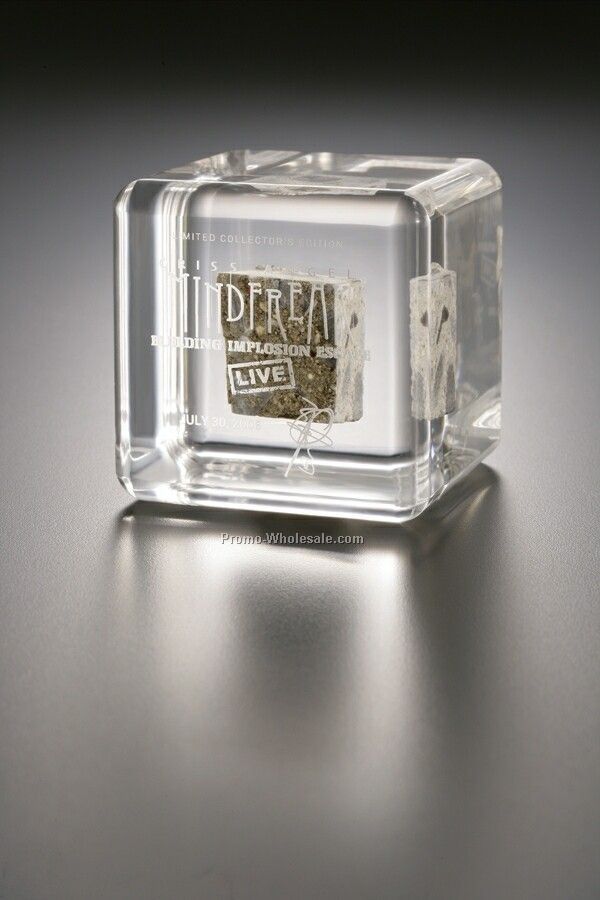 Lucite Embedment Cube Award With 3/8" Rounded Corner