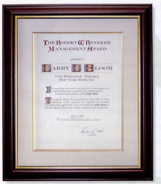 Mahogany Brown Or Antique Gold Illuminated Awards (15"x18")