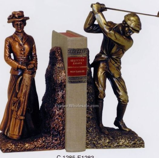 Male & Female Golfer Bookends