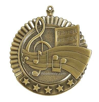 Medal, "music" Star - 2-3/4" Dia