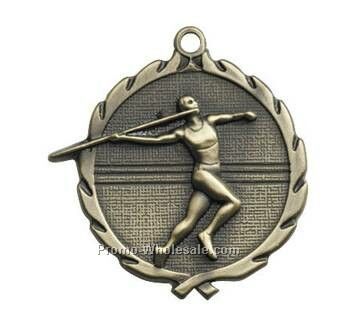 Medal "javelin, Female" - 1-3/4" Wreath Edged