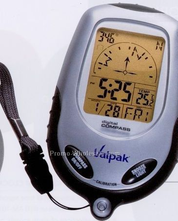 Minya Digital Handheld Compass W/Thermo-alarm Clock
